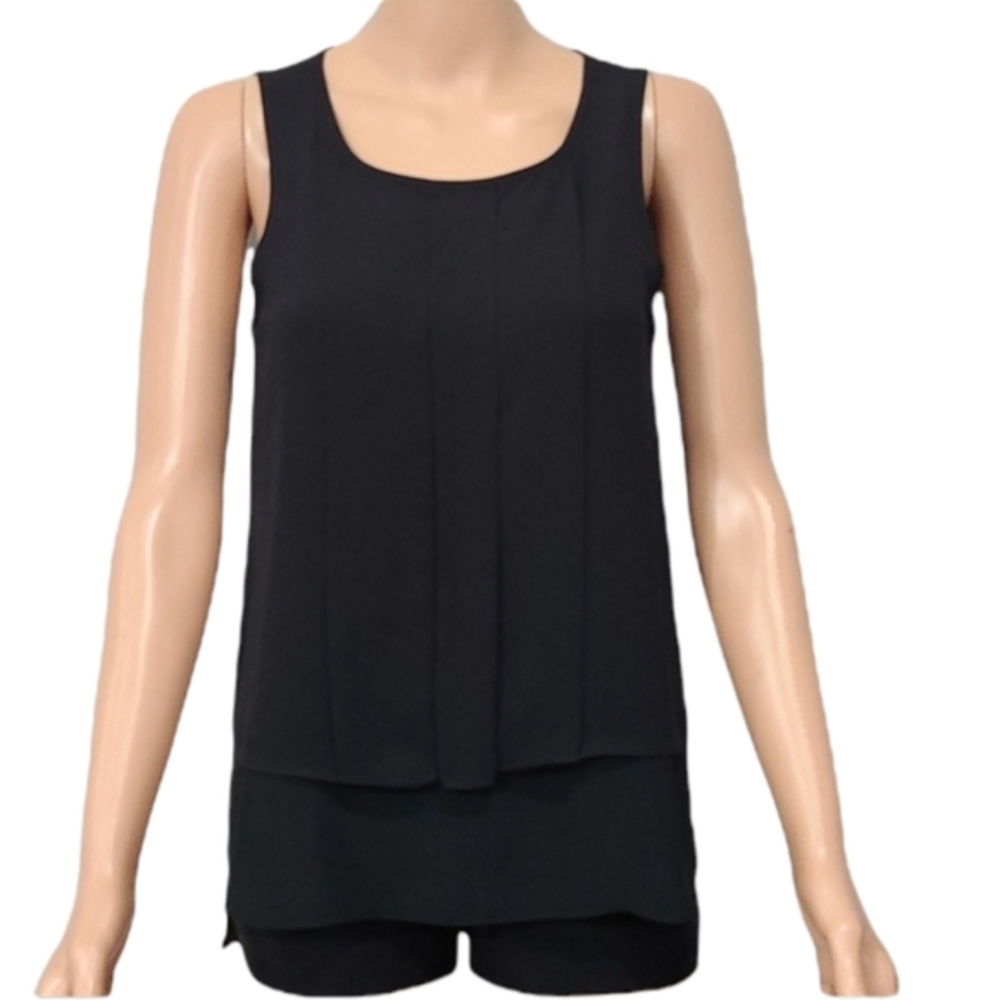 HD in Paris ANTHROPOLOGIE‎ black sleeveless blouse Women's US 2